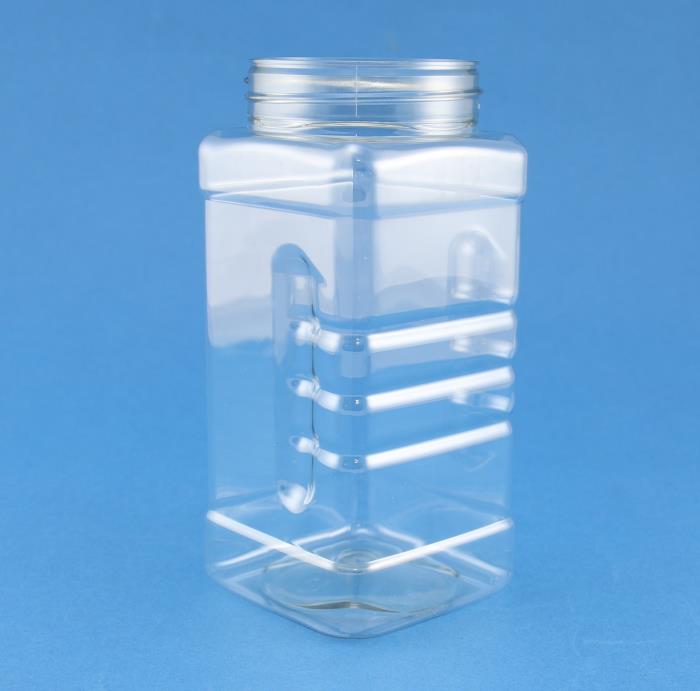 500ml Square Gripper PET Jar 63mm Screw Neck